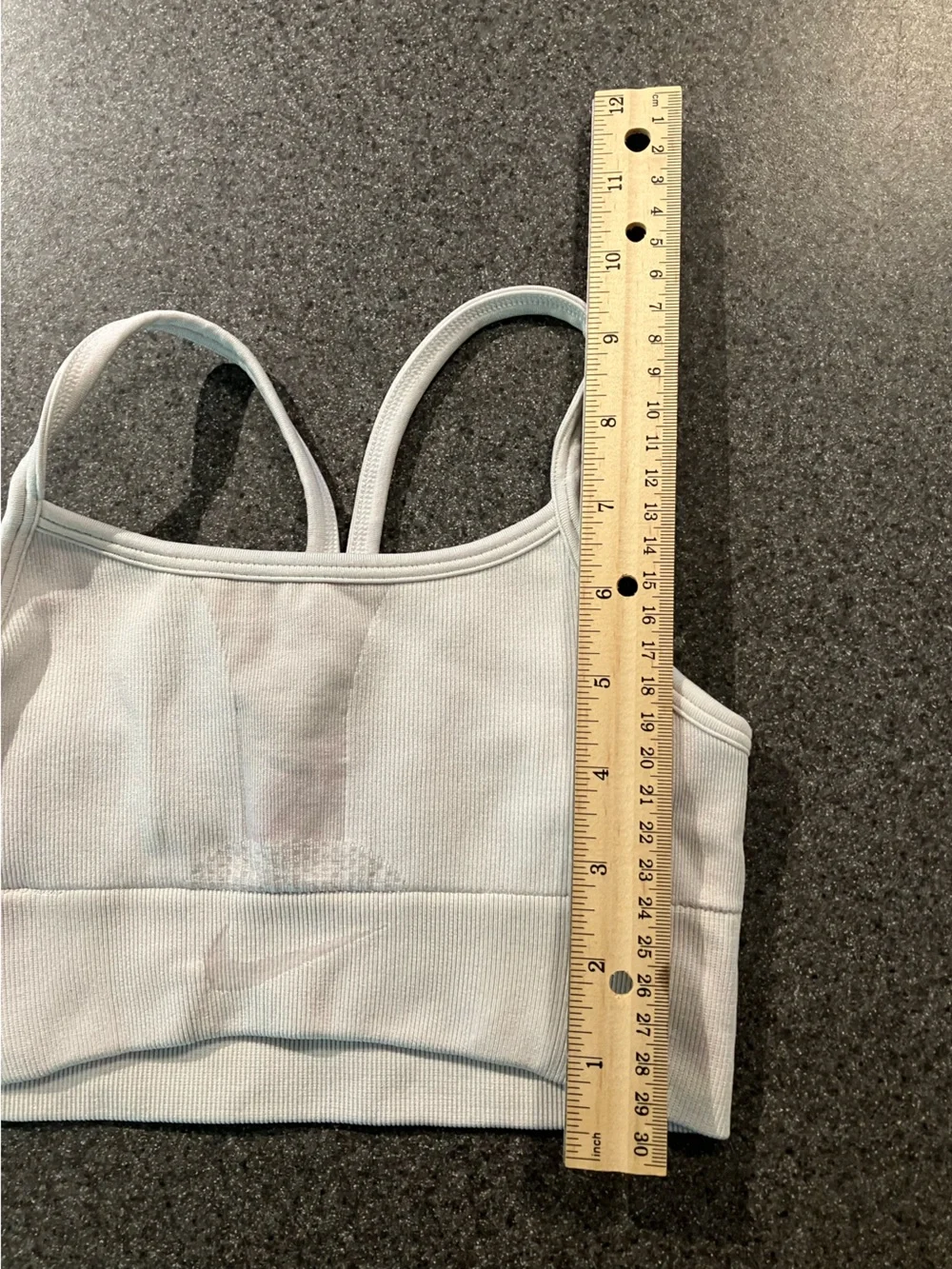 Nike Light Gray Ribbed Strappy Sports Bralette